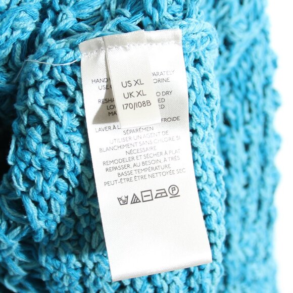 NWT Free People Coconut V-Neck Sweater Pristine Waters Loose Knit Oversized XL - Picture 8 of 13